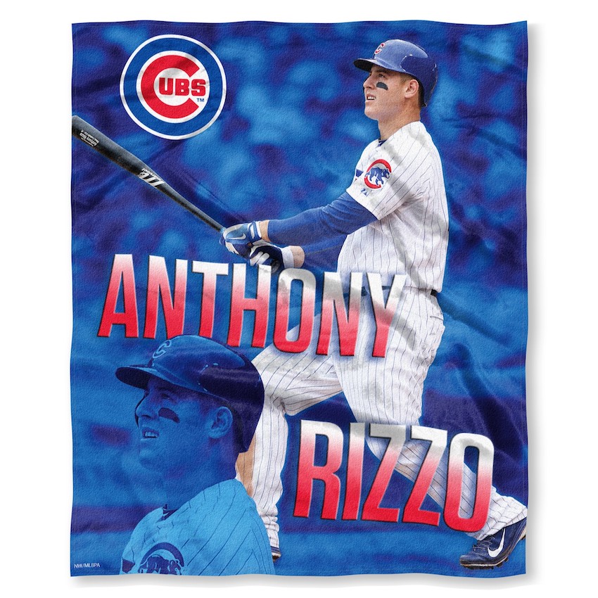 Chicago Cubs Anthony Rizzo Silk Touch Throw Blanket 50 x 60