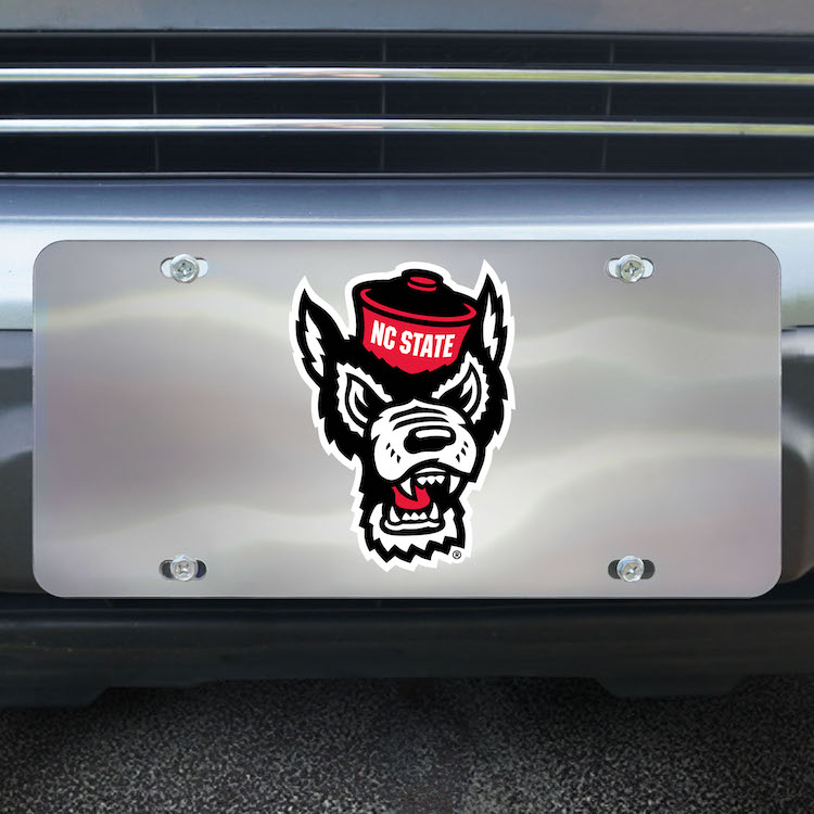 NC State Wolfpack Stainless Steel Die-cast License Plate