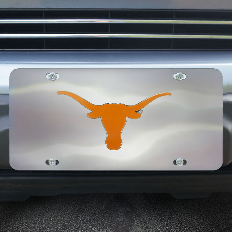 Texas Longhorns Stainless Steel Die-cast License Plate