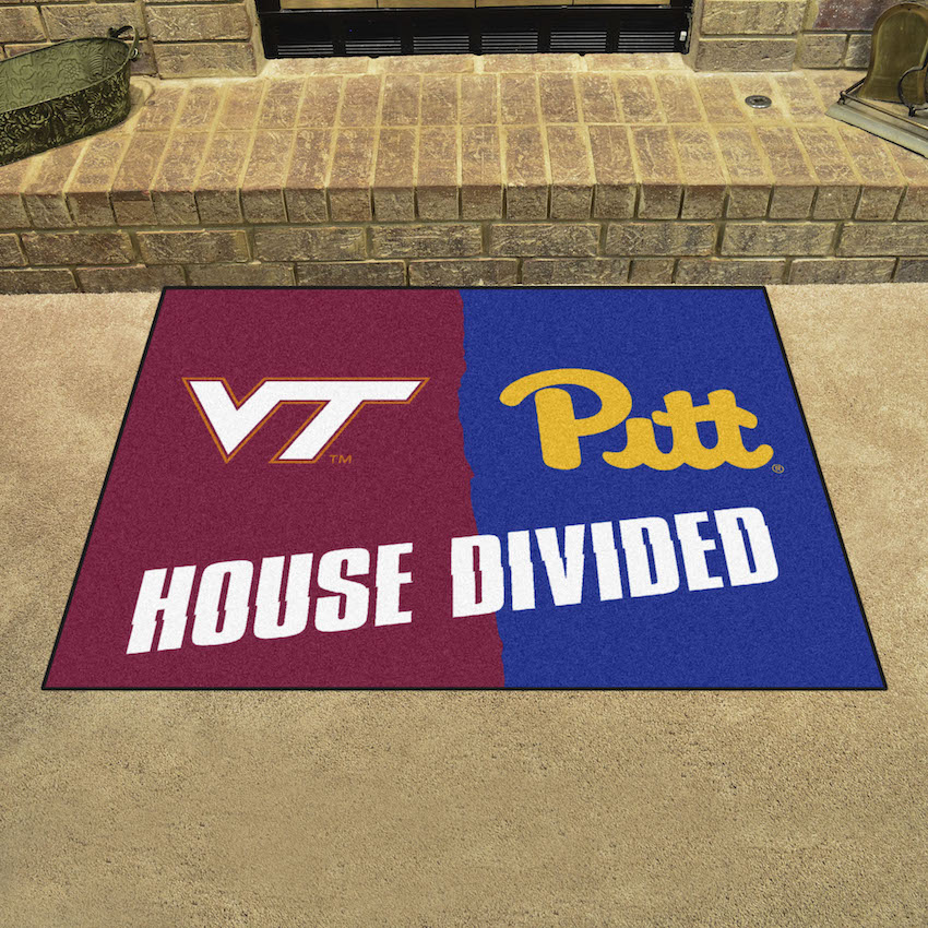 NCAA House Divided Rivalry Rug Virginia Tech Hokies - Pittsburgh Panthers