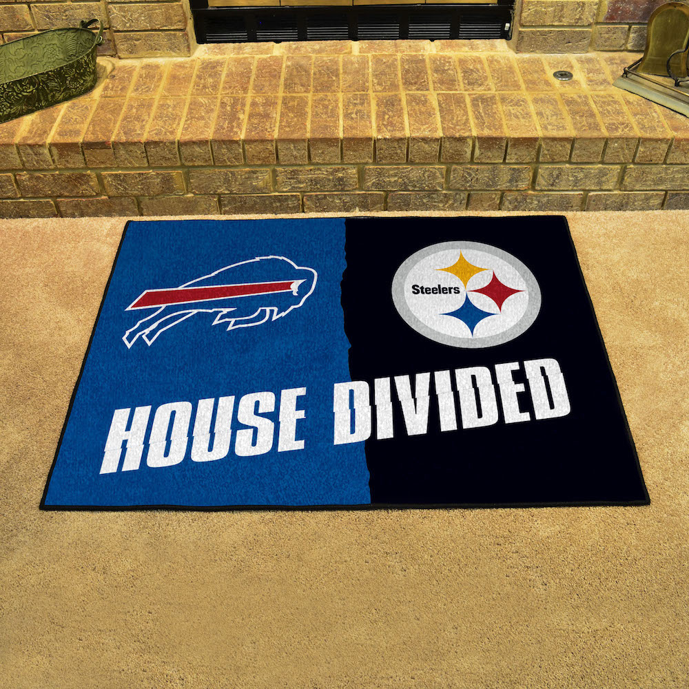 NFL House Divided Rivalry Rug Buffalo Bills - Pittsburgh Steelers