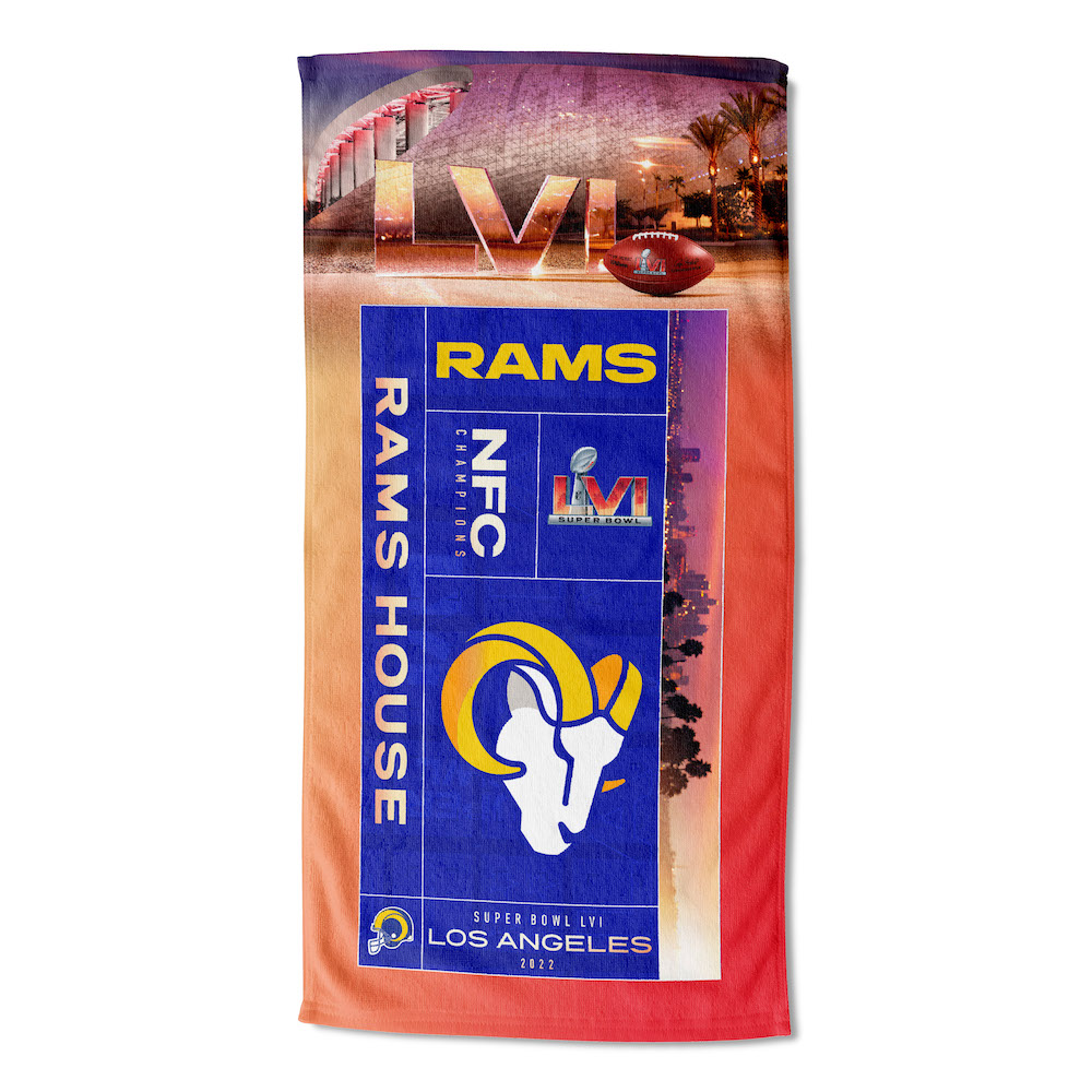 2022 Los Angeles Rams Super Bowl 56 Participants AFC Champs Beach Towel