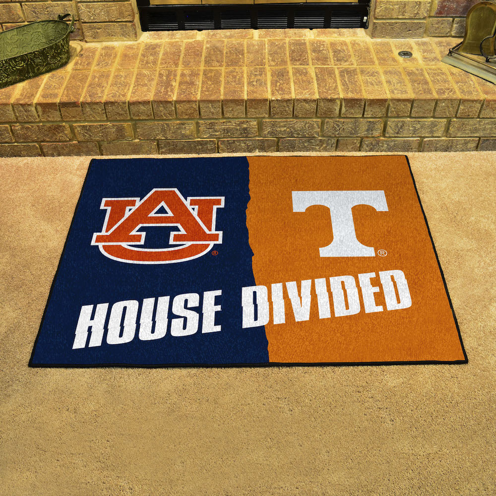 NCAA House Divided Rivalry Rug Auburn Tigers - Tennessee Volunteers
