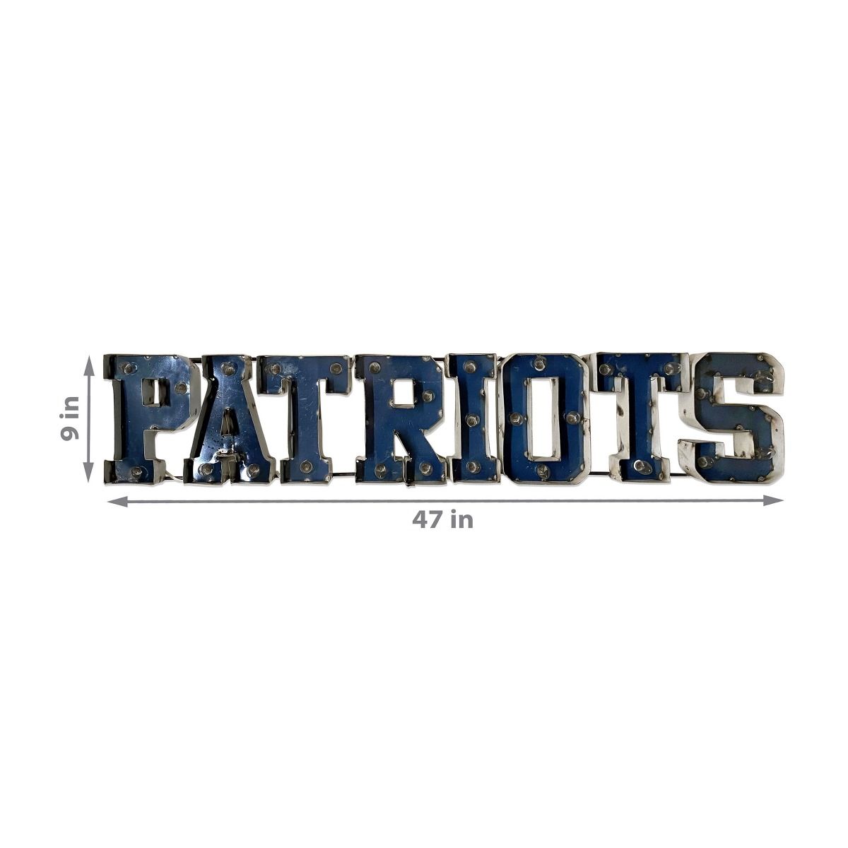 New England Patriots Recycled Metal Light Sign