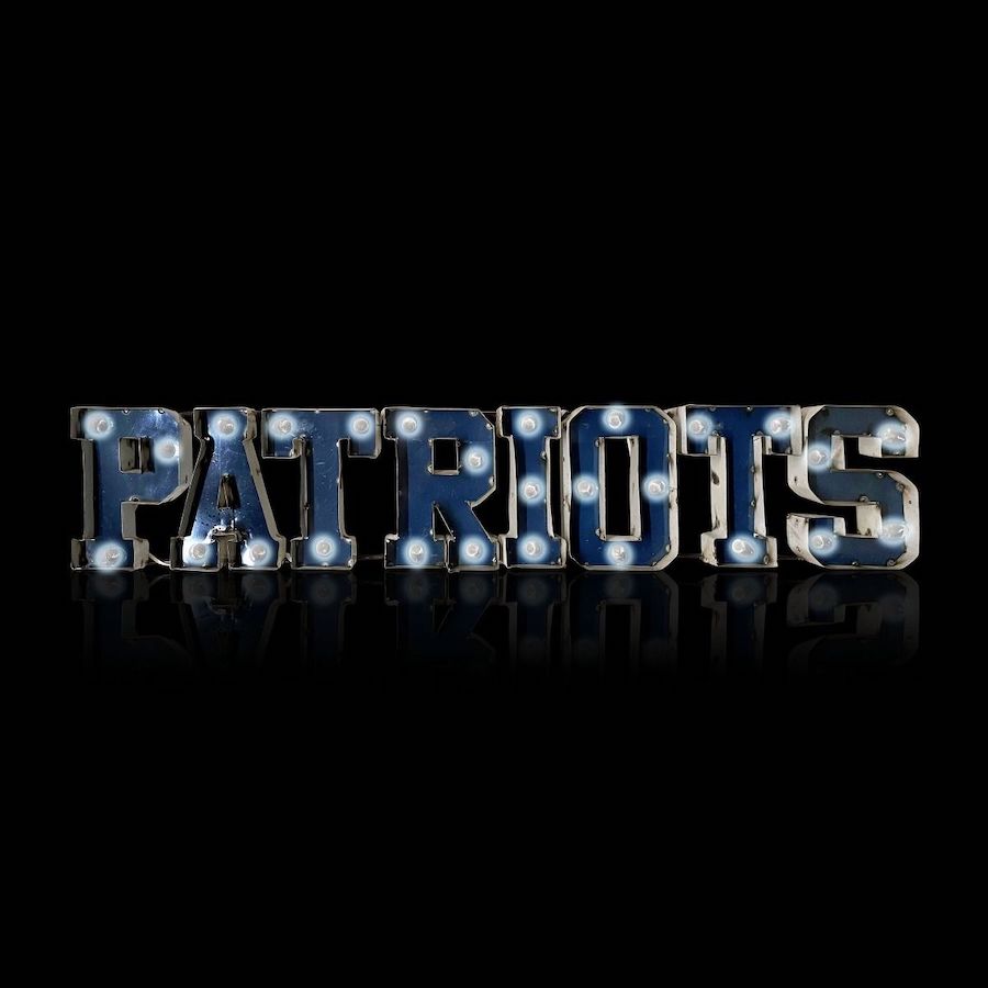 New England Patriots Recycled Metal Light Sign