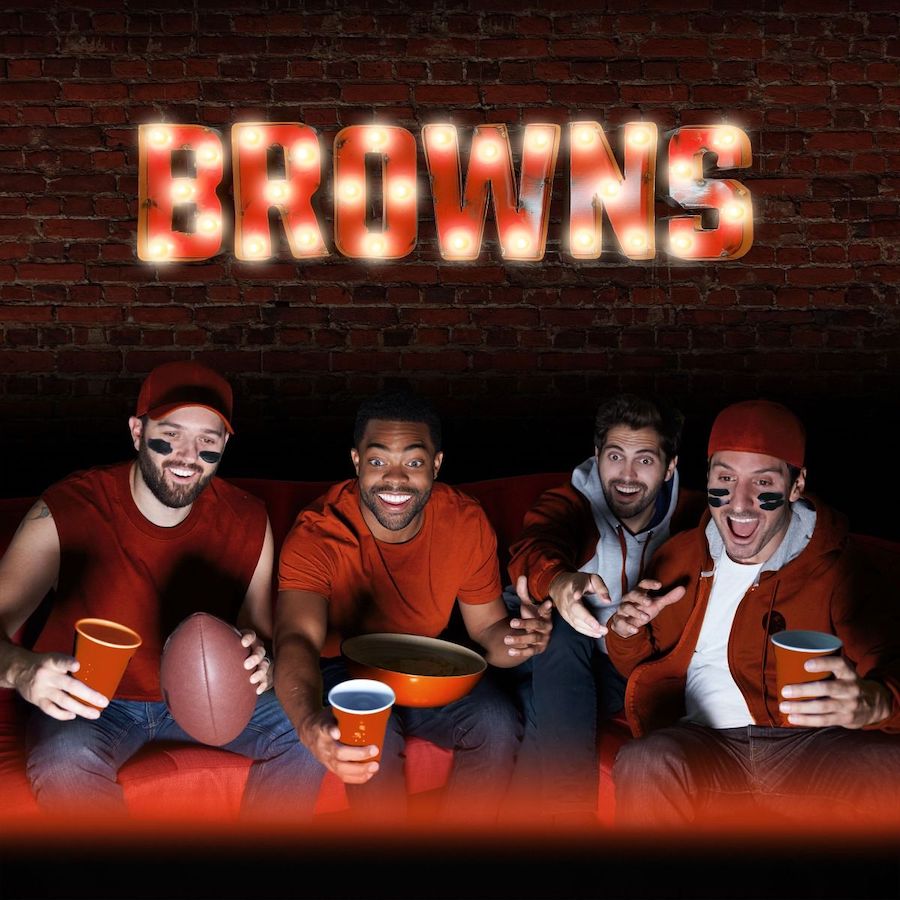 Cleveland Browns Recycled Metal Light Sign