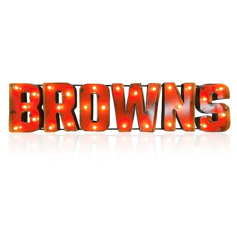 Cleveland Browns Recycled Metal Light Sign