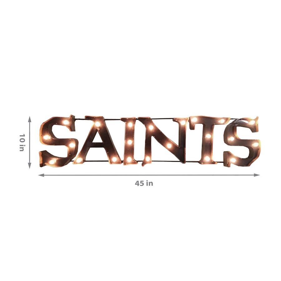 New Orleans Saints Recycled Metal Light Sign