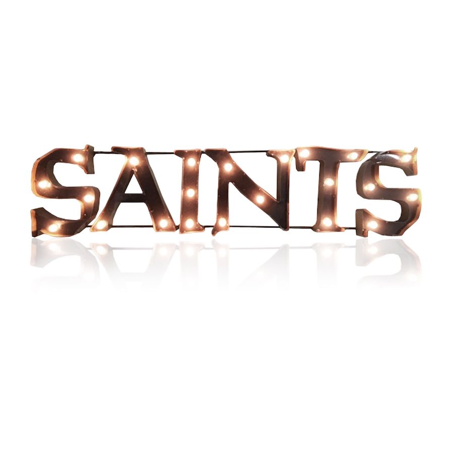 New Orleans Saints Recycled Metal Light Sign