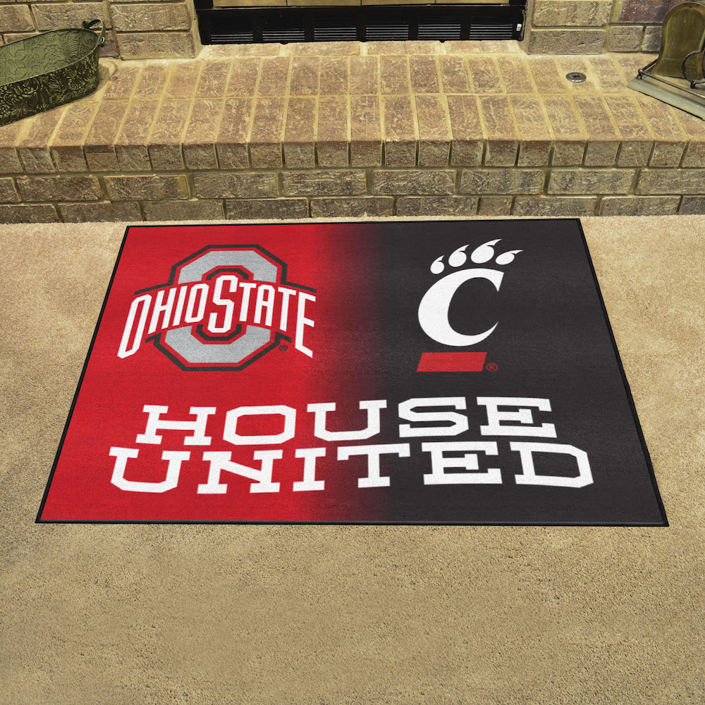 NCAA House UNITED Rug Ohio State Buckeyes - Cincinnati Bearcats