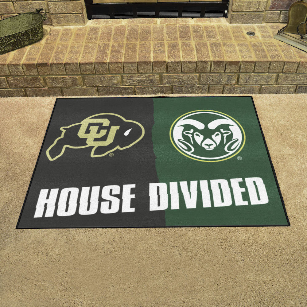 NCAA House Divided Rivalry Rug Colorado Buffaloes - Colorado State Rams