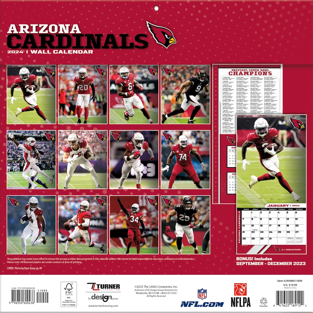 Arizona Cardinals 2025 NFL Team Wall Calendar