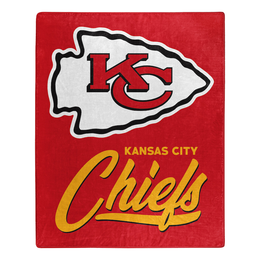 Kansas City Chiefs Plush Fleece Raschel Blanket 50 x 60