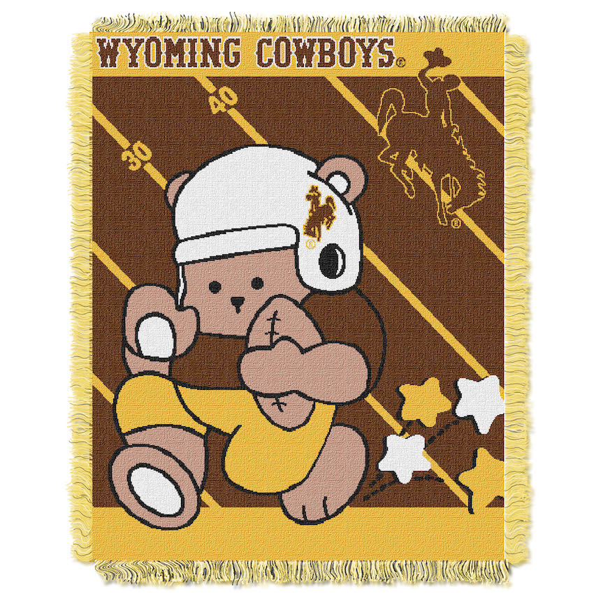 Wyoming Cowboys Woven Baby Blanket 36 x 48