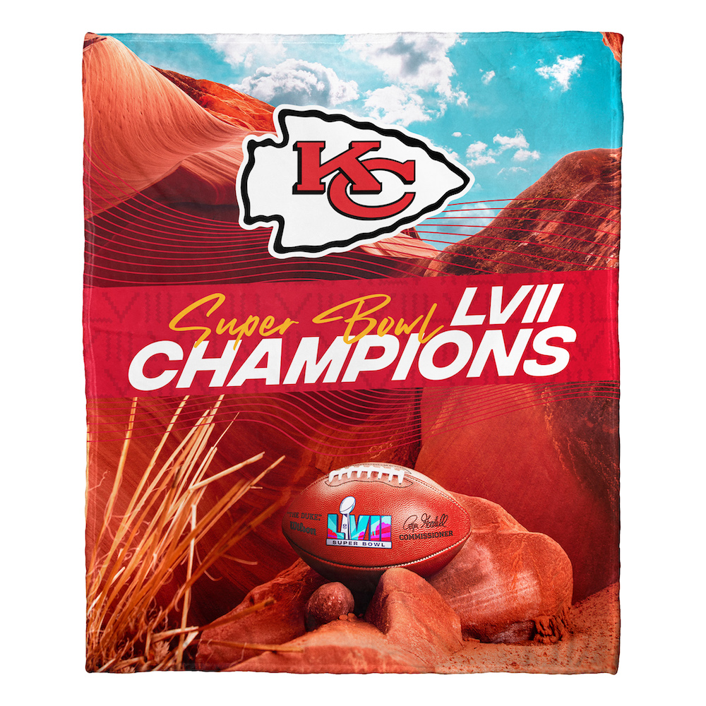 2023 Kansas City Chiefs Super Bowl 57 Champions Silk Touch Throw Blanket 50  x 60 - Buy at KHC Sports